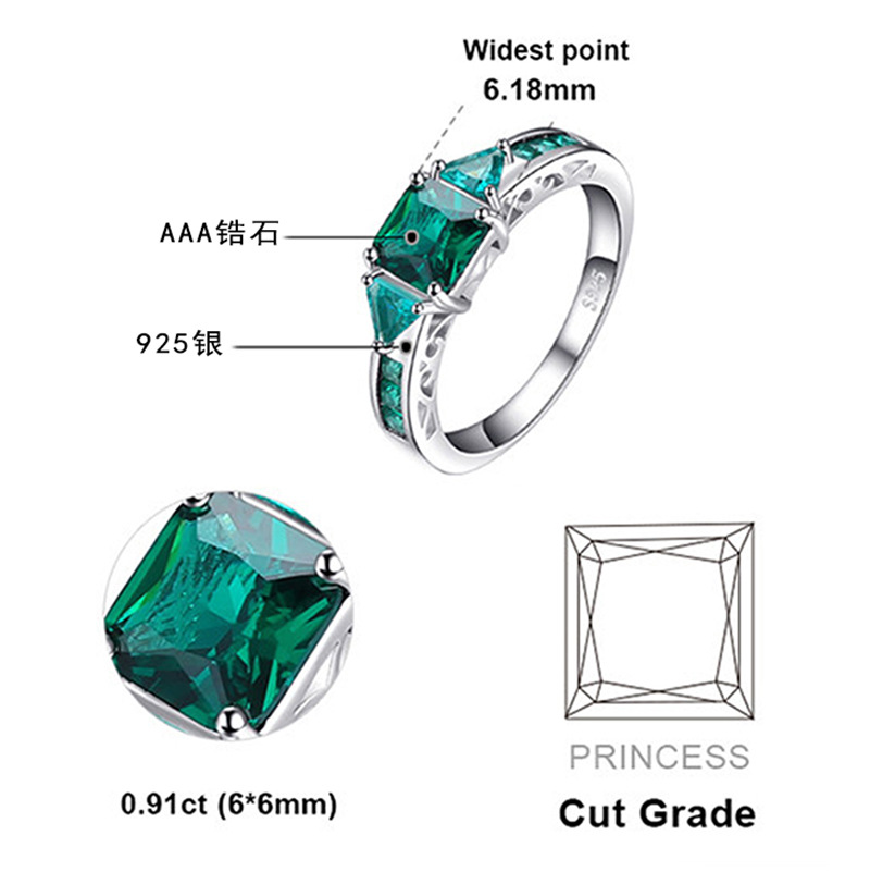 Green AAA CZ Silver Rings