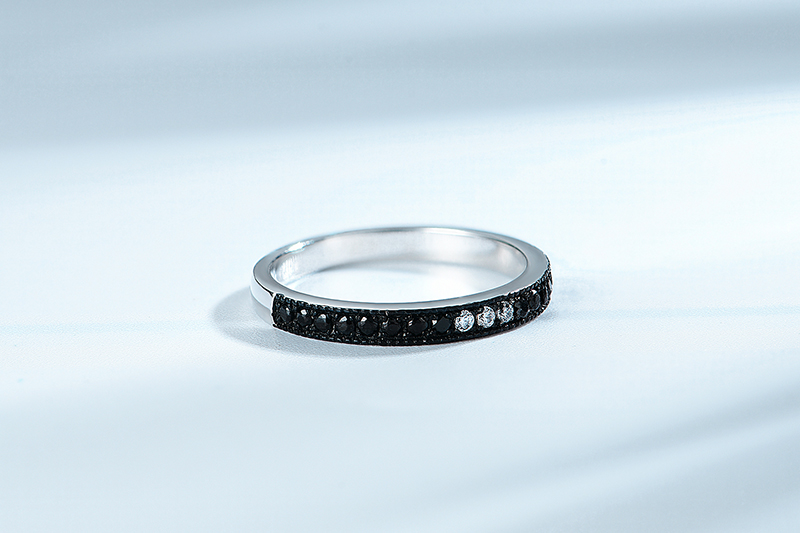 925 Silver Black CZ stone Rings