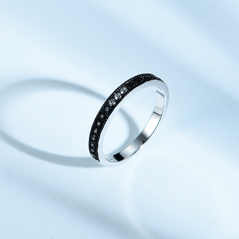 925 Silver Black CZ stone Rings