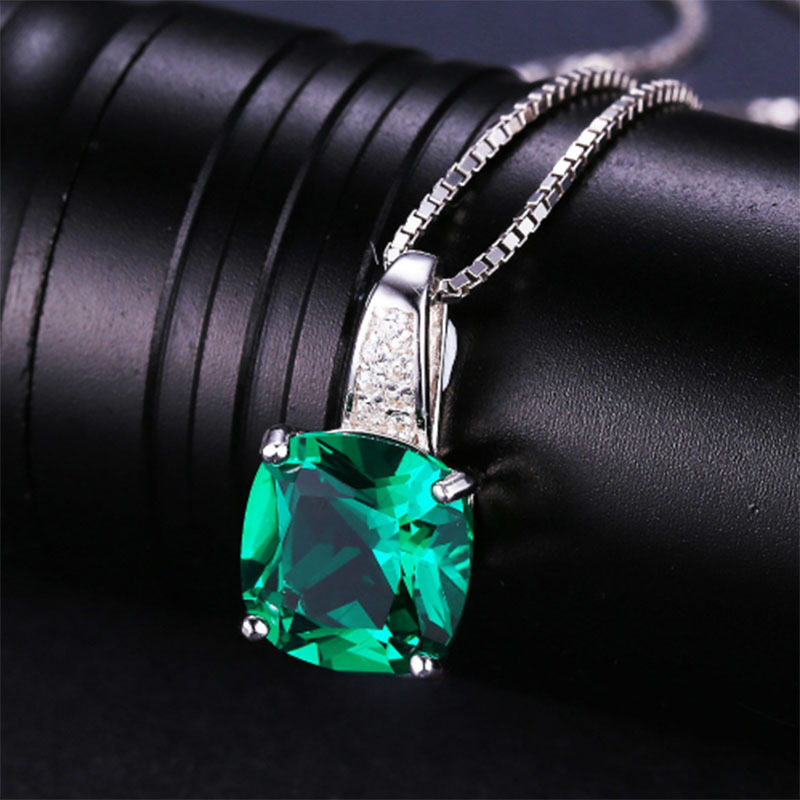 S925 Silver Necklace Pendants with Color CZ Stone