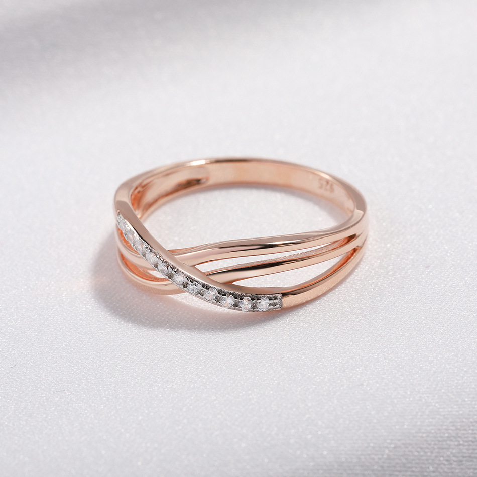 18K rose gold over silver rings with CZ 