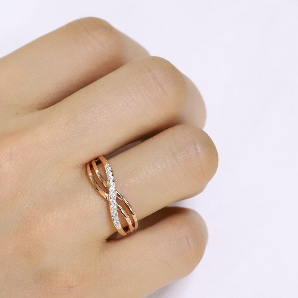 18K rose gold over silver rings with CZ 