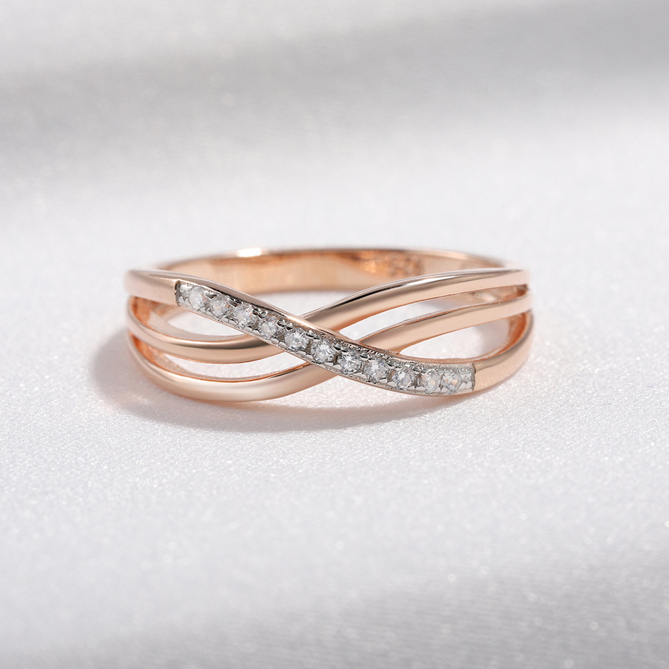 18K rose gold over silver rings with CZ 