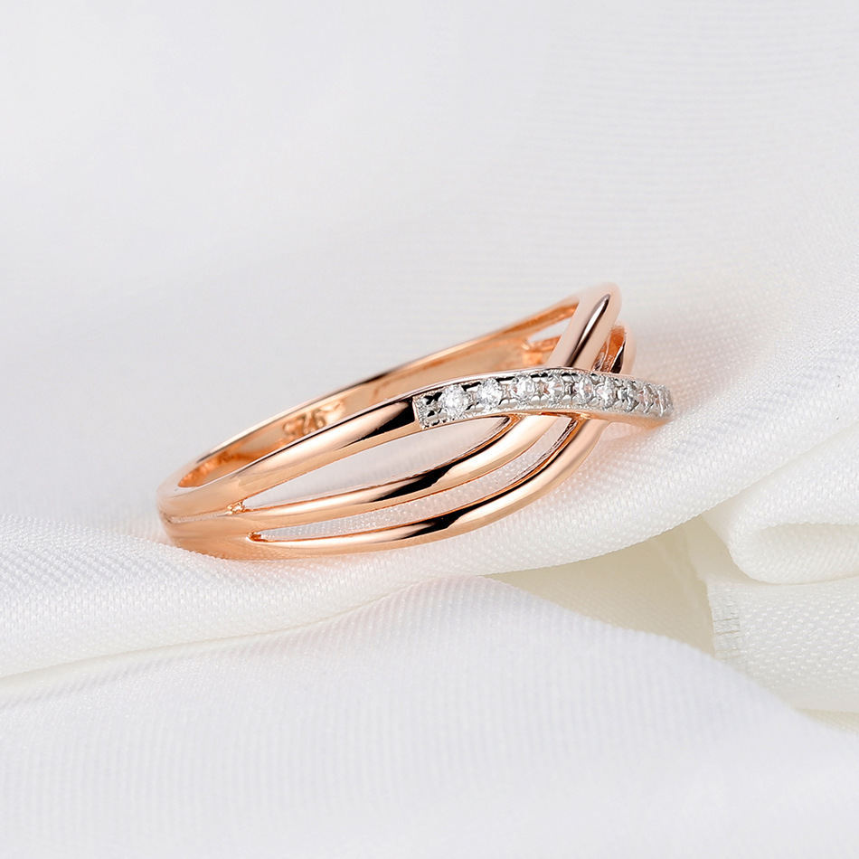 18K rose gold over silver rings with CZ 