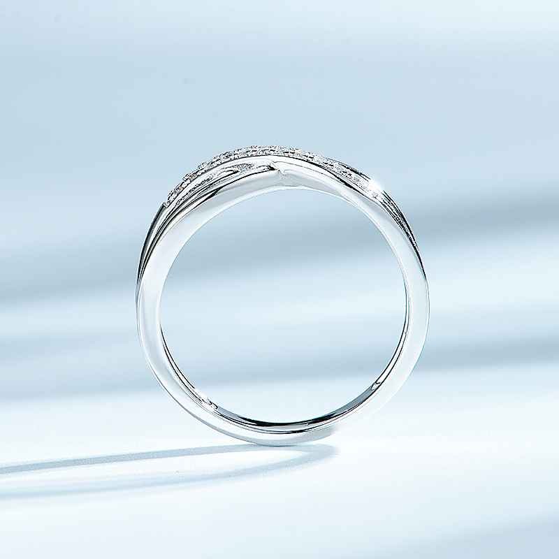 925 Silver ring with CZ infinity design rhodium plating