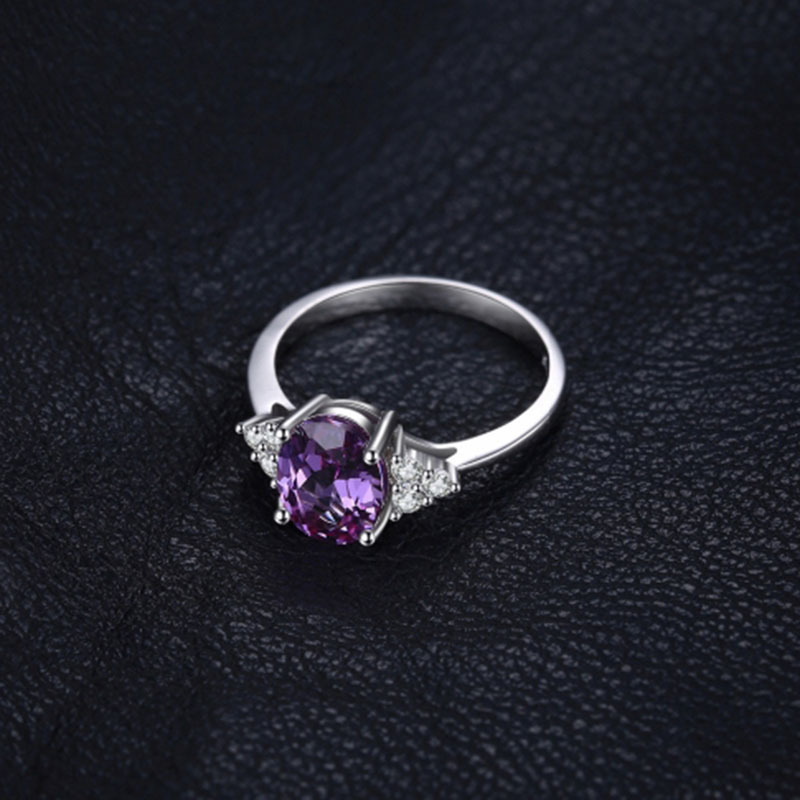 Oval Shape Amethyst 925 Silver Rings