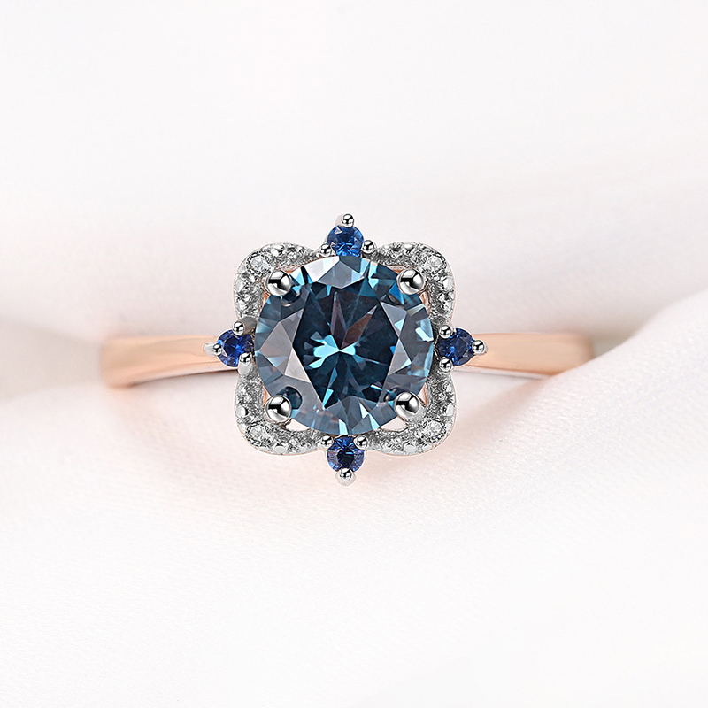 2023 New Arrivals London Blue Topaz 925 Silver Rings 2 Tone