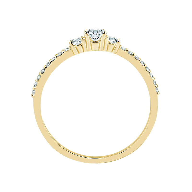 Fashion 18K Yellow Gold Wedding Gift Diamond Rings Jewelry